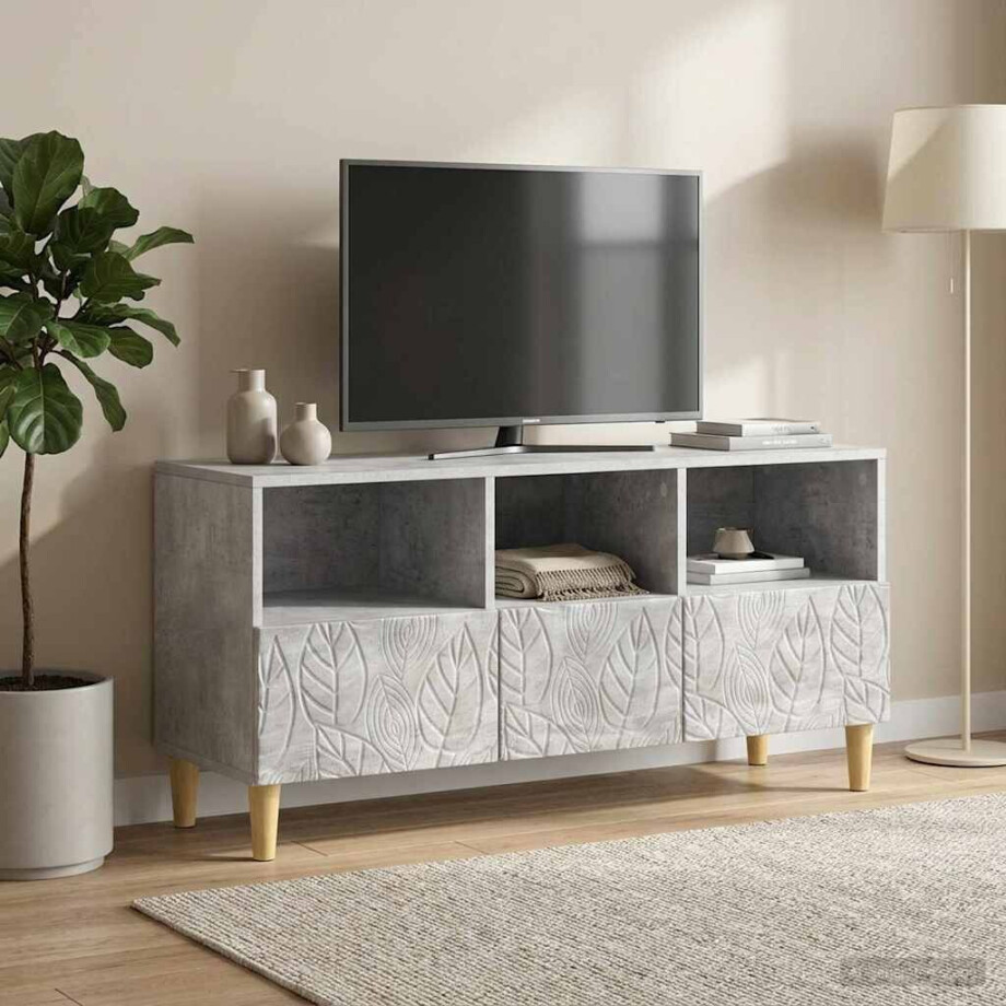 vidaXL TV-kast 102 x 34,5 x 50 cm Betongrijs Bewerkt hout afbeelding 1