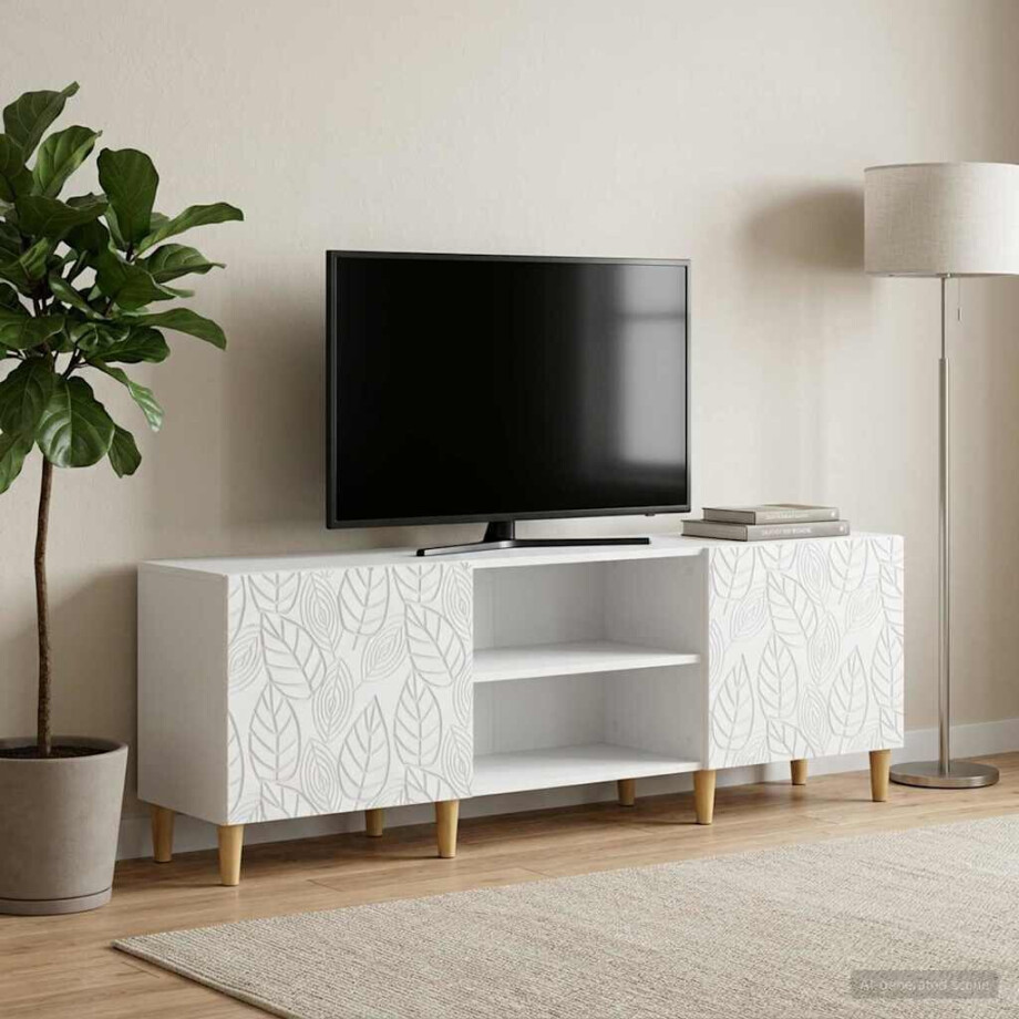 vidaXL TV-kast 150 x 31 x 50 cm Wit Bewerkt hout vidaXL TV-kast 150 x 31 x 50 cm Wit Bewerkt hout afbeelding 1