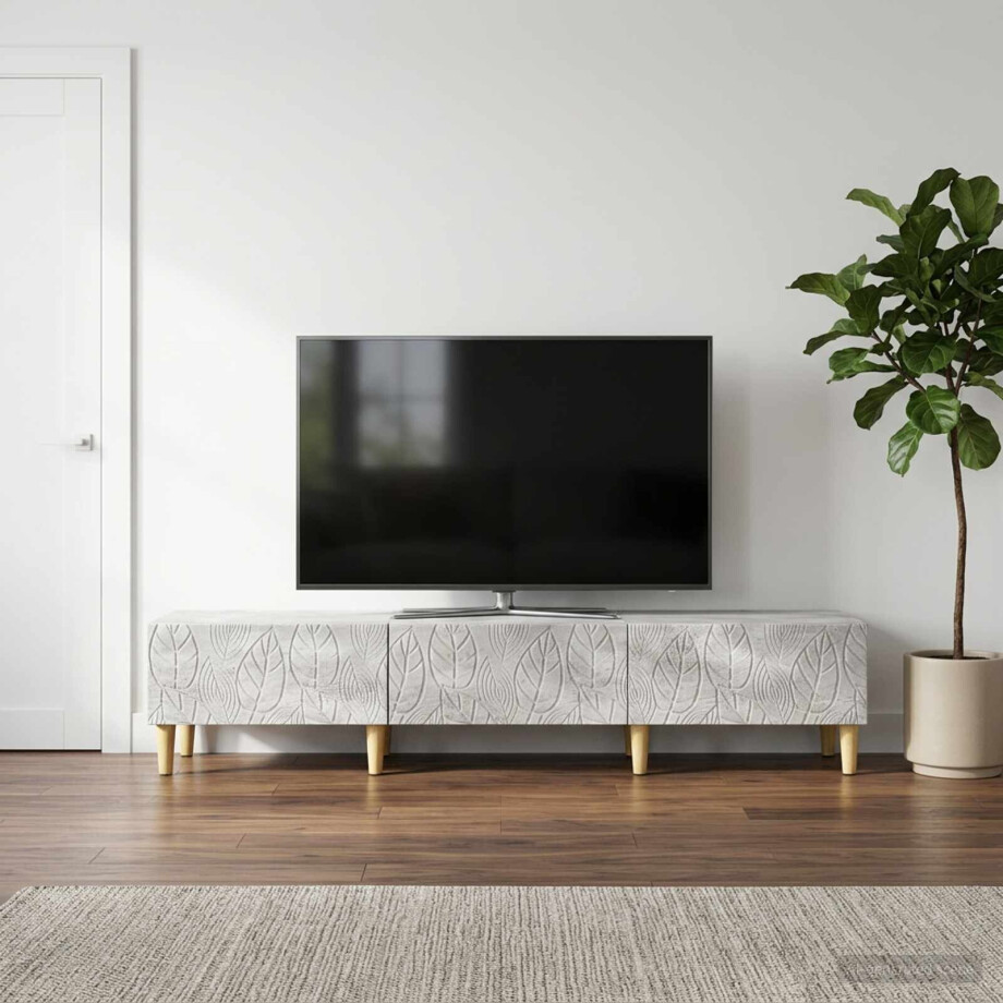vidaXL TV-kast 147 x 34,5 x 30 cm Betongrijs Bewerkt hout afbeelding 1
