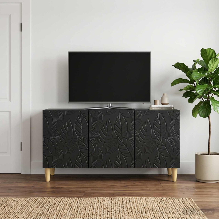 vidaXL TV-kast 99 x 34,5 x 50 cm Zwart Bewerkt hout afbeelding 1