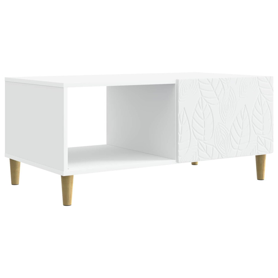 vidaXL Salontafel Wit 90 x 50 x 40 cm Bewerkt hout afbeelding 1