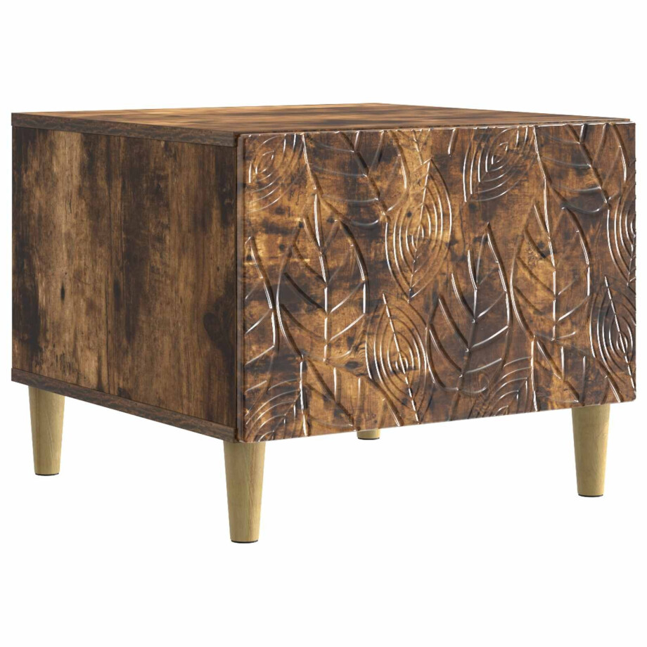 vidaXL Salontafel Gerookt eiken 50 x 49 x 40 cm Bewerkt hout afbeelding 1
