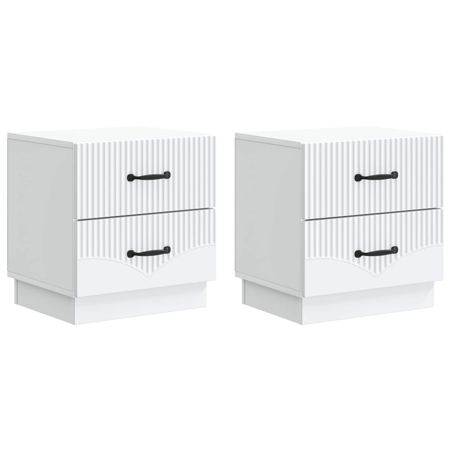 vidaXL Nachtkastje met lade 2 pcs Wit 43 x 34,5 x 44,5 cm Bewerkt hout vidaXL Nachtkastje met lade 2 pcs Wit 43 x 34,5 x 44,5 cm Bewerkt hout afbeelding 1