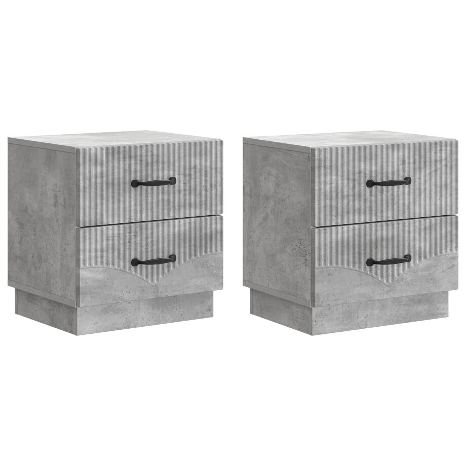 vidaXL Nachtkastje 2 pcs Betongrijs 43 x 34,5 x 44,5 cm Bewerkt hout vidaXL Nachtkastje 2 pcs Betongrijs 43 x 34,5 x 44,5 cm Bewerkt hout afbeelding 1