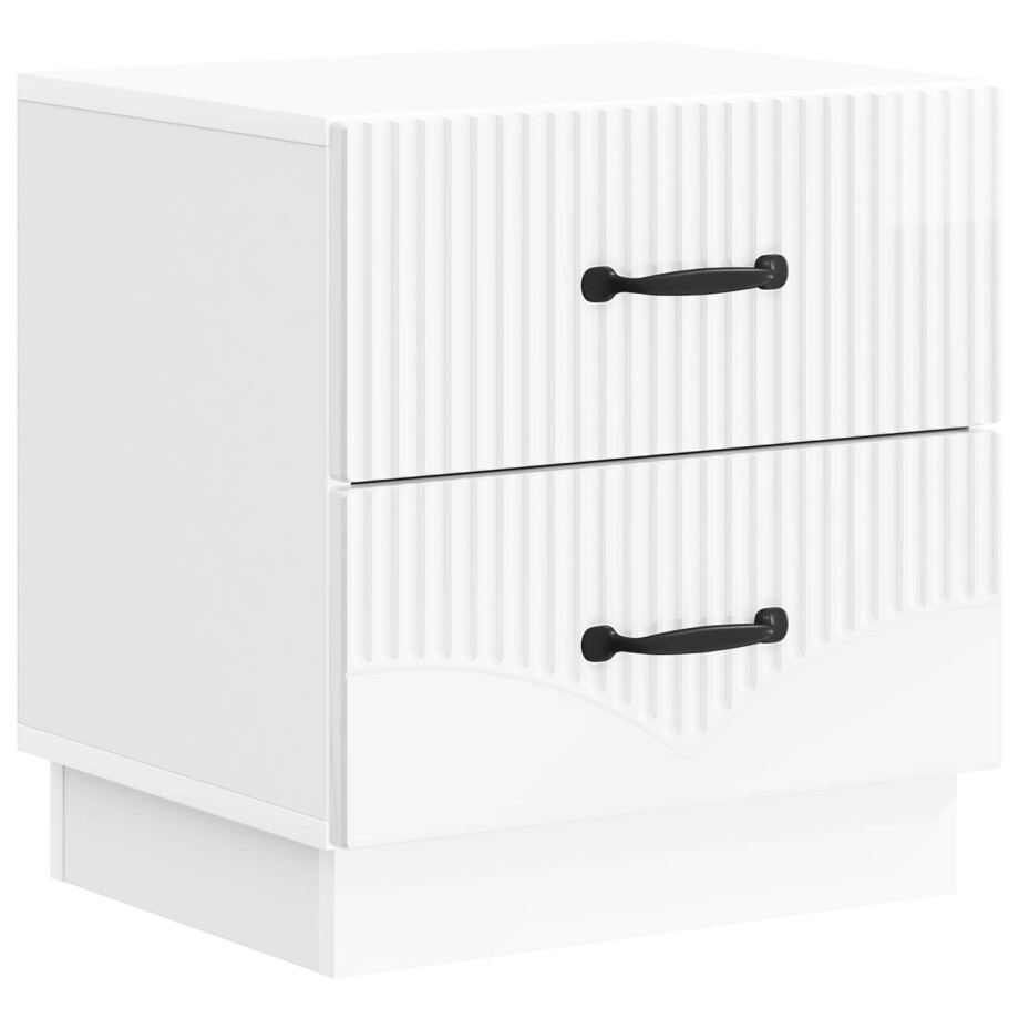 vidaXL Nachtkastje Hoogglans Wit 43 x 34,5 x 44,5 cm Bewerkt hout afbeelding 1