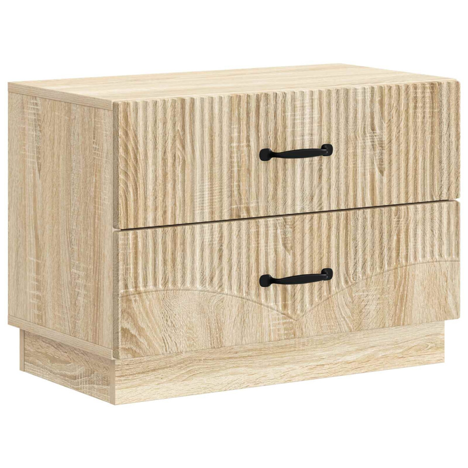 vidaXL Nachtkastje Sonoma Eiken 62 x 34,5 x 44,5 cm Bewerkt hout afbeelding 1