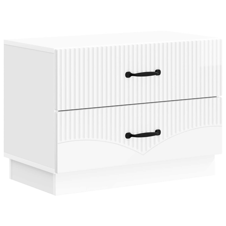 vidaXL Nachtkastje Hoogglans Wit 62 x 34,5 x 44,5 cm Bewerkt hout afbeelding 1