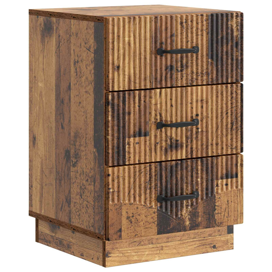 vidaXL Nachtkastje met lade Oud hout 43 x 41 x 63,5 cm Bewerkt hout afbeelding 1
