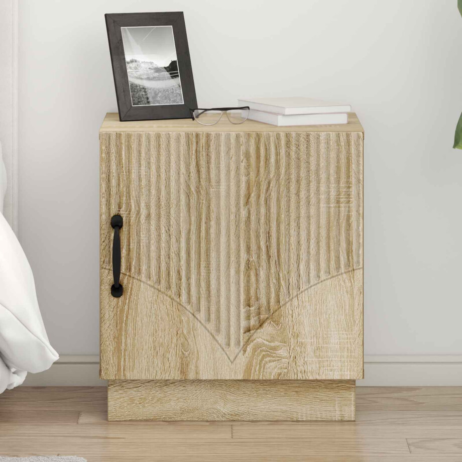 vidaXL Nachtkastje 2 pcs Sonoma Eiken 43 x 34,5 x 47 cm Bewerkt hout afbeelding 1