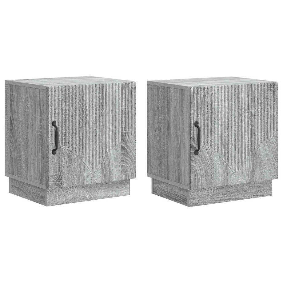 vidaXL Nachtkastje 2 pcs Grijs Sonoma 43 x 34,5 x 47 cm Bewerkt hout vidaXL Nachtkastje 2 pcs Grijs Sonoma 43 x 34,5 x 47 cm Bewerkt hout afbeelding 1