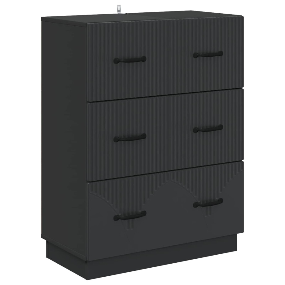 vidaXL Ladenkast Zwart 66 x 34,5 x 87 cm Bewerkt hout afbeelding 1