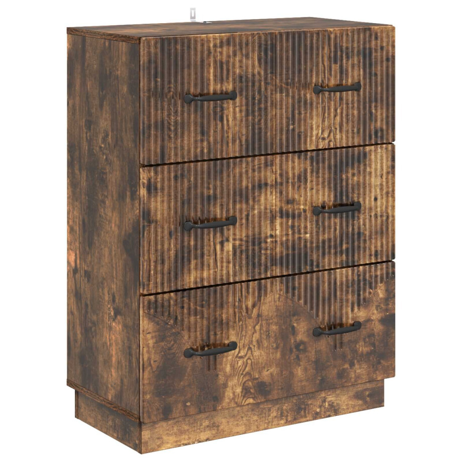vidaXL Ladenkast Gerookt eiken 66 x 34,5 x 87 cm Bewerkt hout afbeelding 1