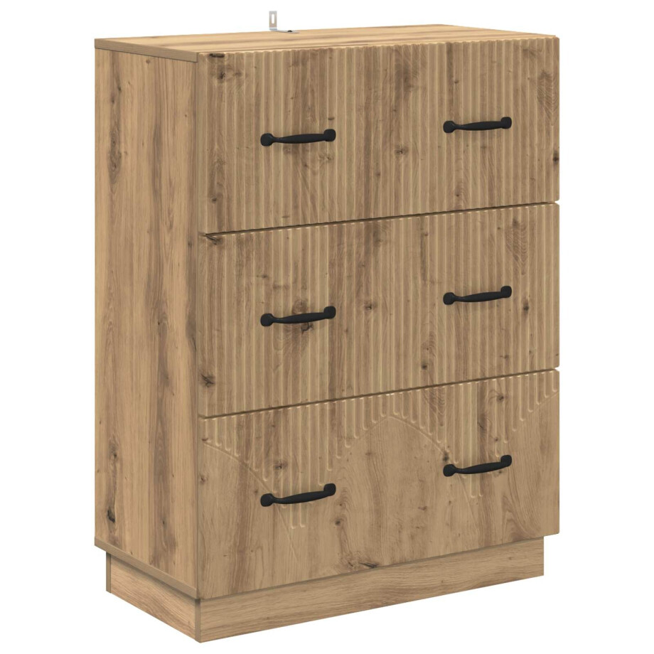 vidaXL Ladenkast Artisanaal eiken 66 x 34,5 x 87 cm Bewerkt hout afbeelding 1