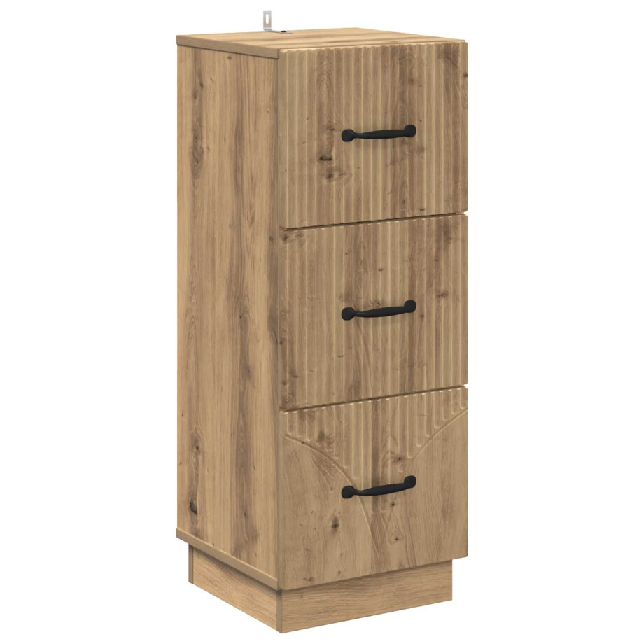 vidaXL Ladenkast Artisanaal eiken 33 x 34,5 x 87 cm Bewerkt hout afbeelding 1