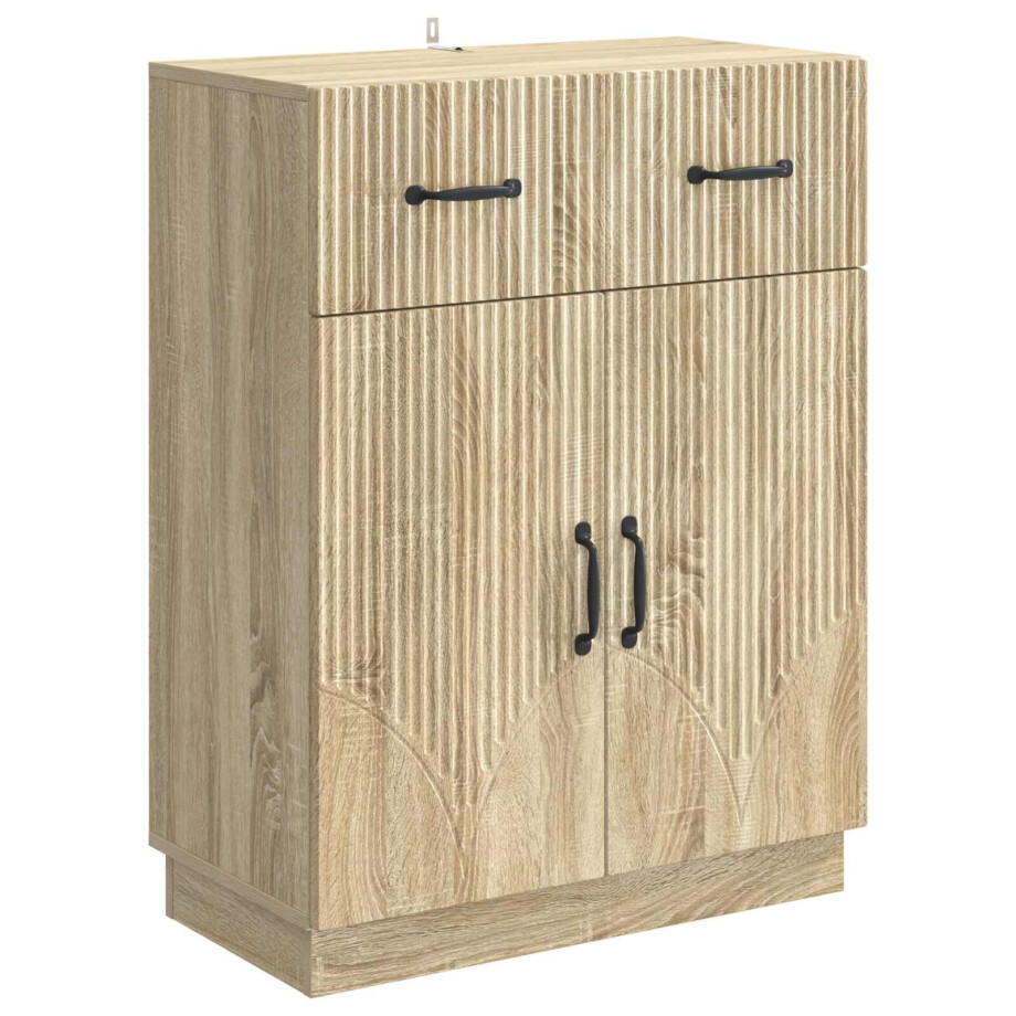vidaXL Dressoir met lade Sonoma Eiken 66 x 34,5 x 87 cm Bewerkt hout vidaXL Dressoir met lade Sonoma Eiken 66 x 34,5 x 87 cm Bewerkt hout afbeelding 1