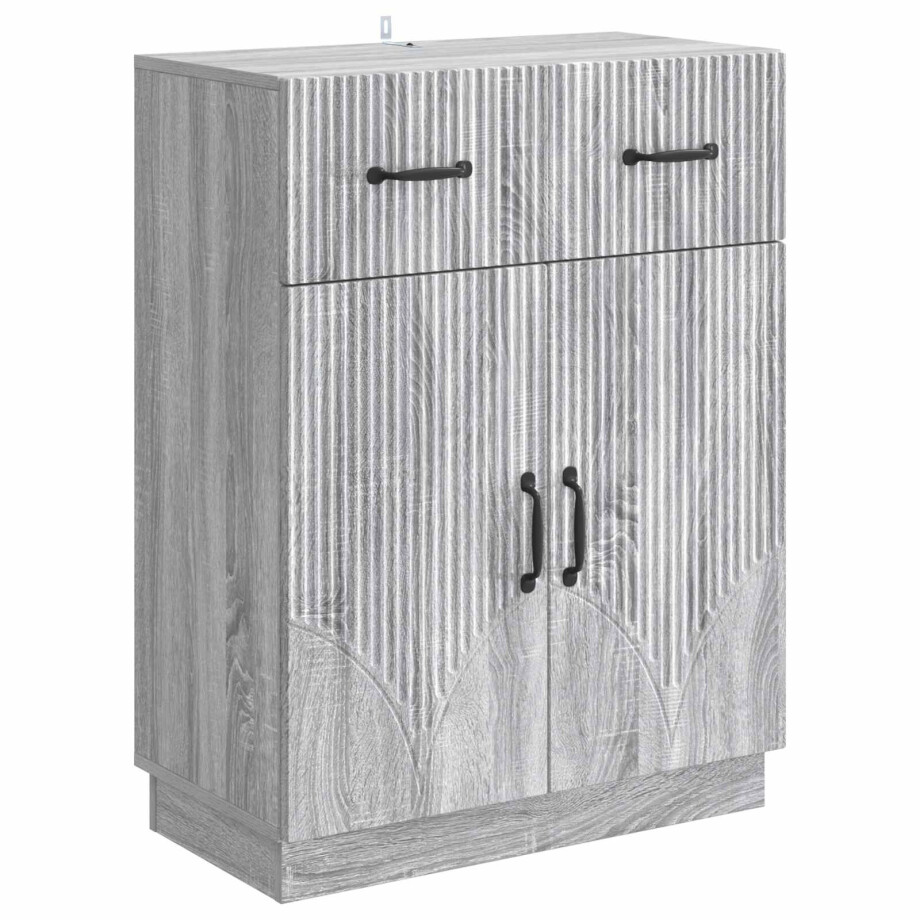 vidaXL Dressoir met lade Grijs sonoma 66 x 34,5 x 87 cm Bewerkt hout afbeelding 1
