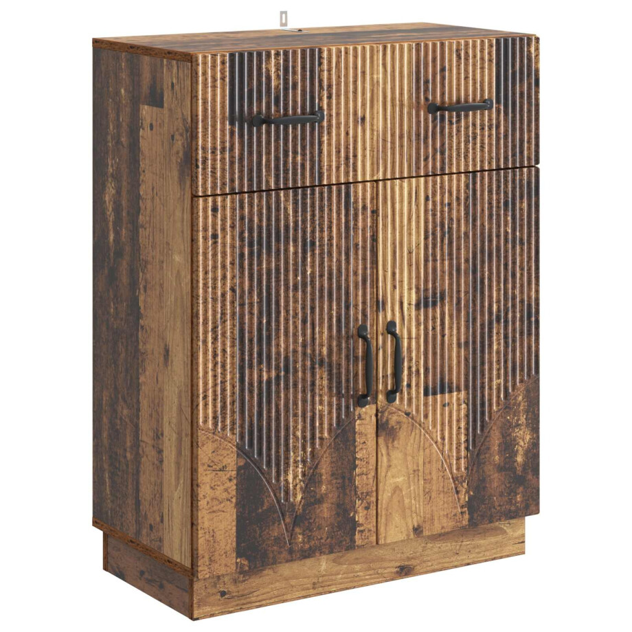 vidaXL Dressoir met lade Oud hout 66 x 34,5 x 87 cm Bewerkt hout afbeelding 1