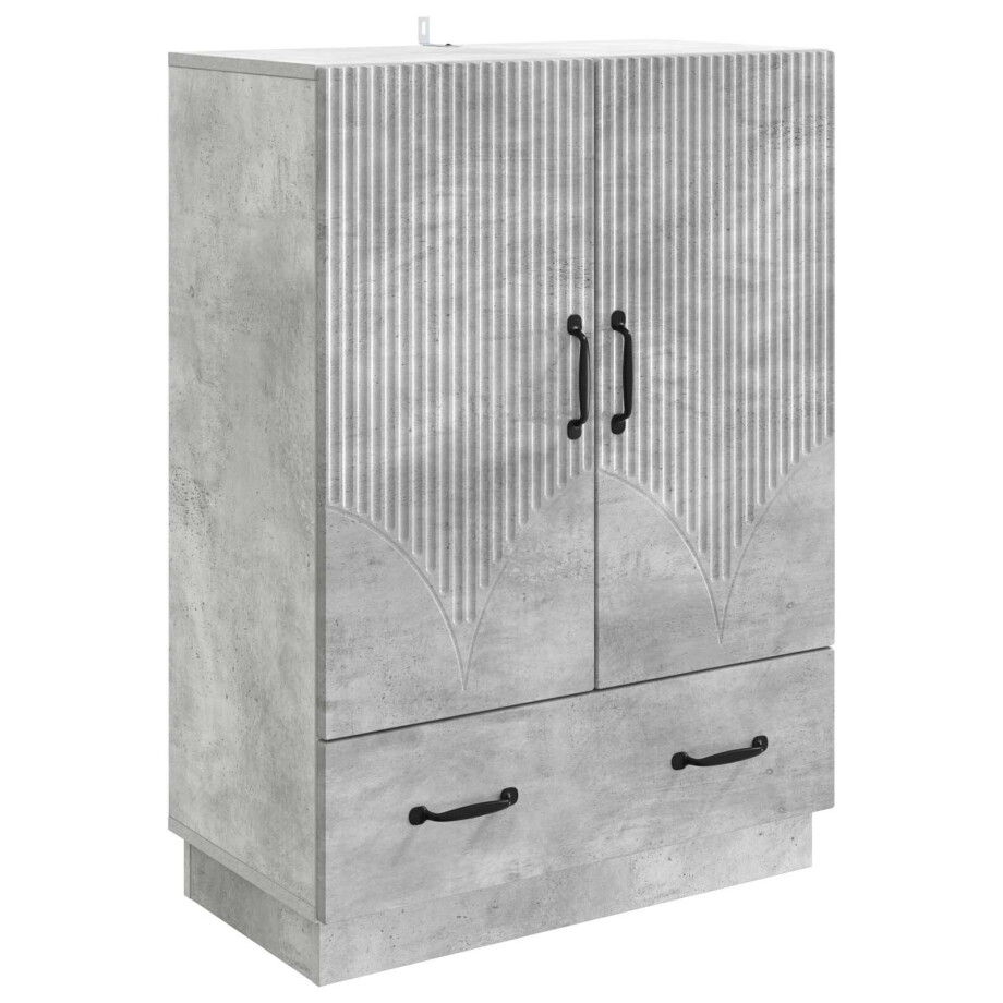 vidaXL Dressoir met lade Betongrijs 66 x 34,5 x 92 cm Bewerkt hout vidaXL Dressoir met lade Betongrijs 66 x 34,5 x 92 cm Bewerkt hout afbeelding 1