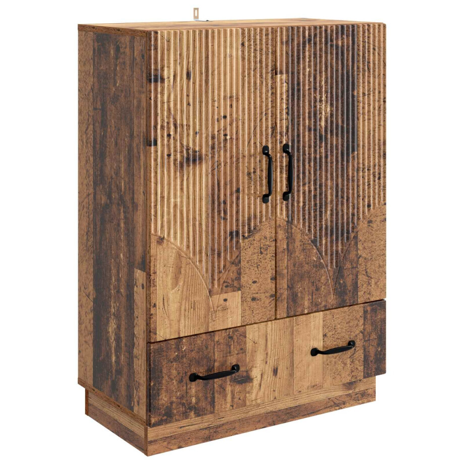 vidaXL Dressoir met lade Oud hout 66 x 34,5 x 92 cm Bewerkt hout afbeelding 1