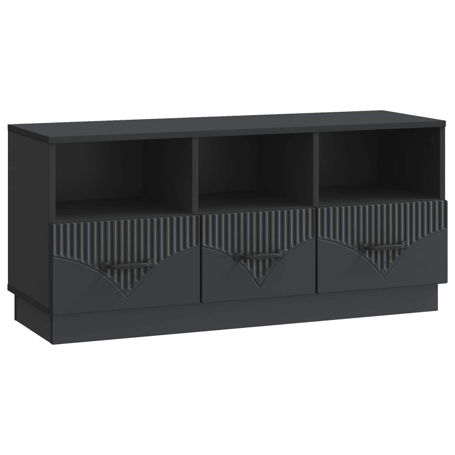 vidaXL TV-kast met lade Zwart 102 x 34,5 x 47 cm Bewerkt hout vidaXL TV-kast met lade Zwart 102 x 34,5 x 47 cm Bewerkt hout afbeelding 1