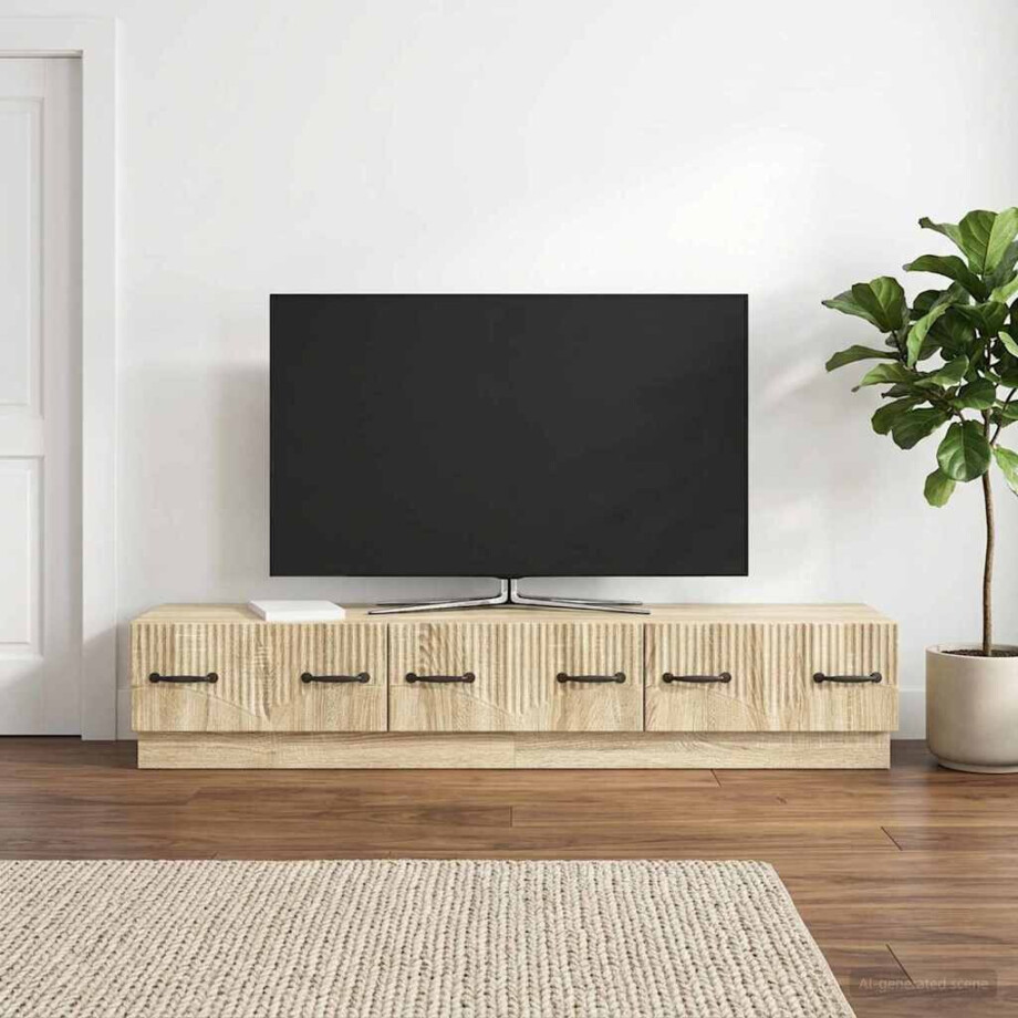 vidaXL TV-kast met lade Sonoma Eiken 147 x 34,5 x 27 cm Bewerkt hout vidaXL TV-kast met lade Sonoma Eiken 147 x 34,5 x 27 cm Bewerkt hout afbeelding 1