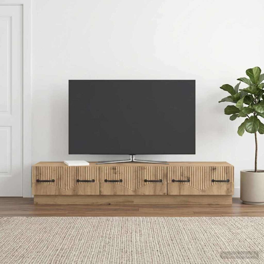 vidaXL TV-kast Artisanaal eiken 147 x 34,5 x 27 cm Bewerkt hout vidaXL TV-kast Artisanaal eiken 147 x 34,5 x 27 cm Bewerkt hout afbeelding 1
