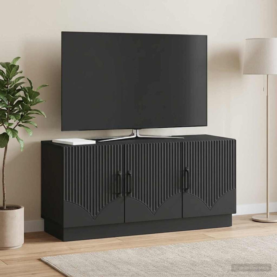 vidaXL TV-kast Zwart 99 x 34,5 x 47 cm Bewerkt hout vidaXL TV-kast Zwart 99 x 34,5 x 47 cm Bewerkt hout afbeelding 1