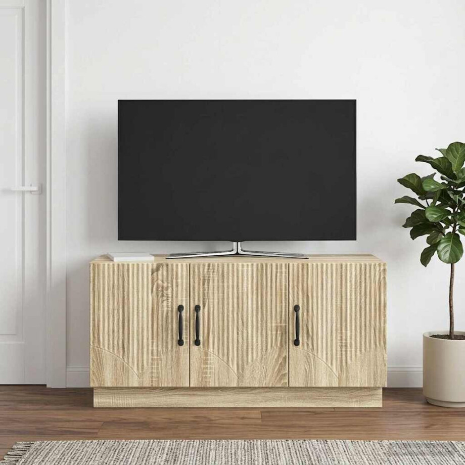 vidaXL TV-kast Sonoma Eiken 99 x 34,5 x 47 cm Bewerkt hout afbeelding 1