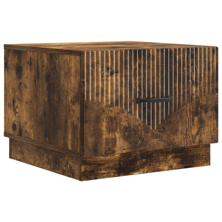 vidaXL Salontafel met lade Gerookt eiken 49 x 50 x 37 cm Bewerkt hout vidaXL Salontafel met lade Gerookt eiken 49 x 50 x 37 cm Bewerkt hout afbeelding 1