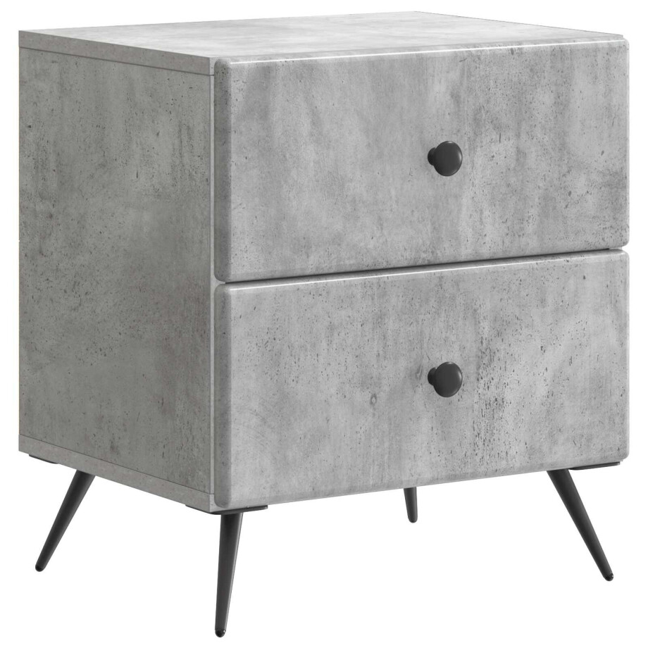 vidaXL Nachtkastje Betongrijs 43 x 34,5 x 47,5 cm Bewerkt hout afbeelding 1