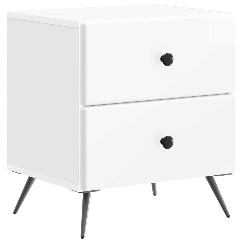 vidaXL Nachtkastje Hoogglans Wit 43 x 34,5 x 47,5 cm Bewerkt hout afbeelding 1