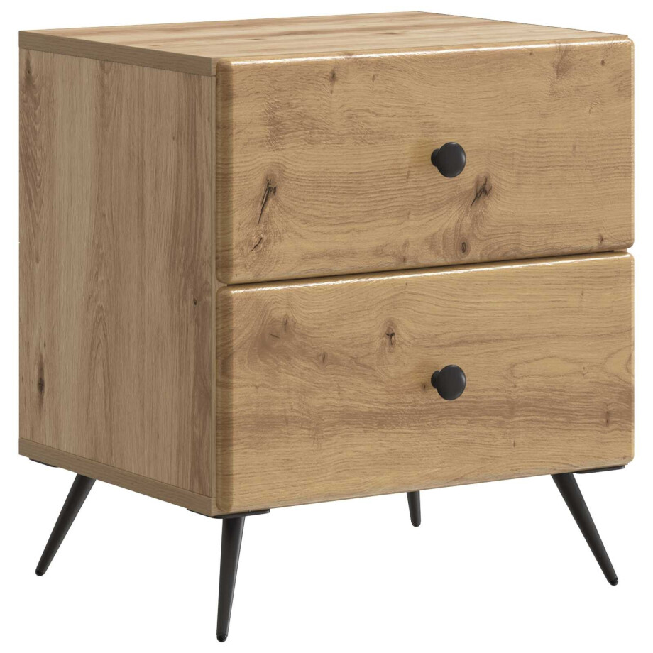 vidaXL Nachtkastje Artisanaal eiken 43 x 34,5 x 47,5 cm Bewerkt hout afbeelding 1
