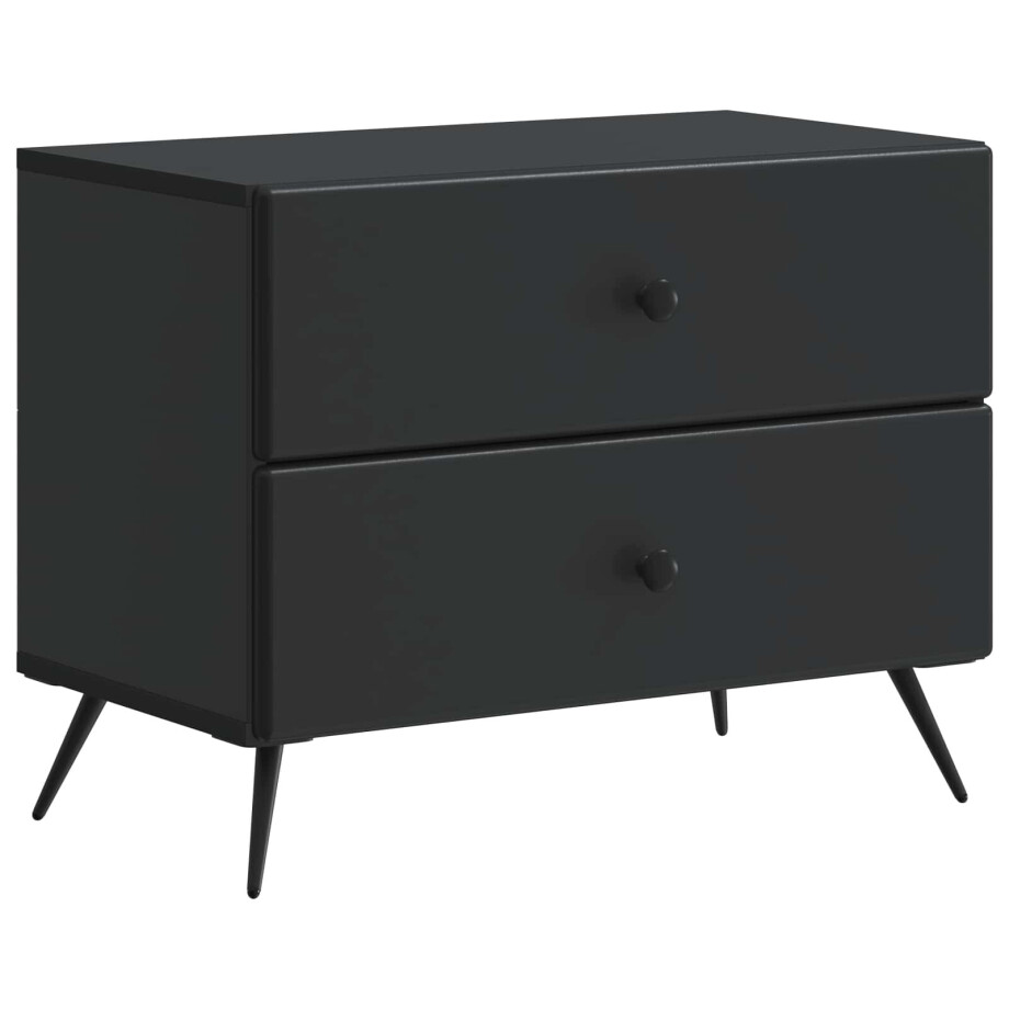 vidaXL Nachtkastje met lade Zwart 62 x 34,5 x 47,5 cm Bewerkt hout afbeelding 1