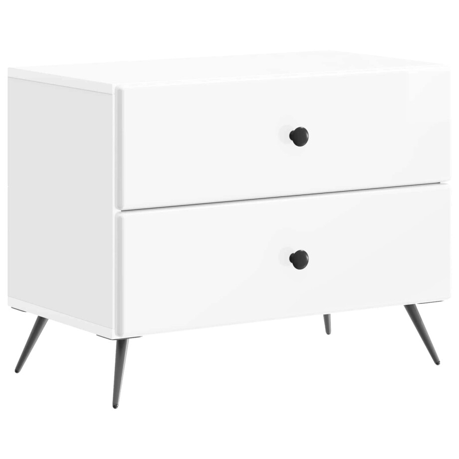 vidaXL Nachtkastje Hoogglans Wit 62 x 34,5 x 47,5 cm Bewerkt hout afbeelding 1