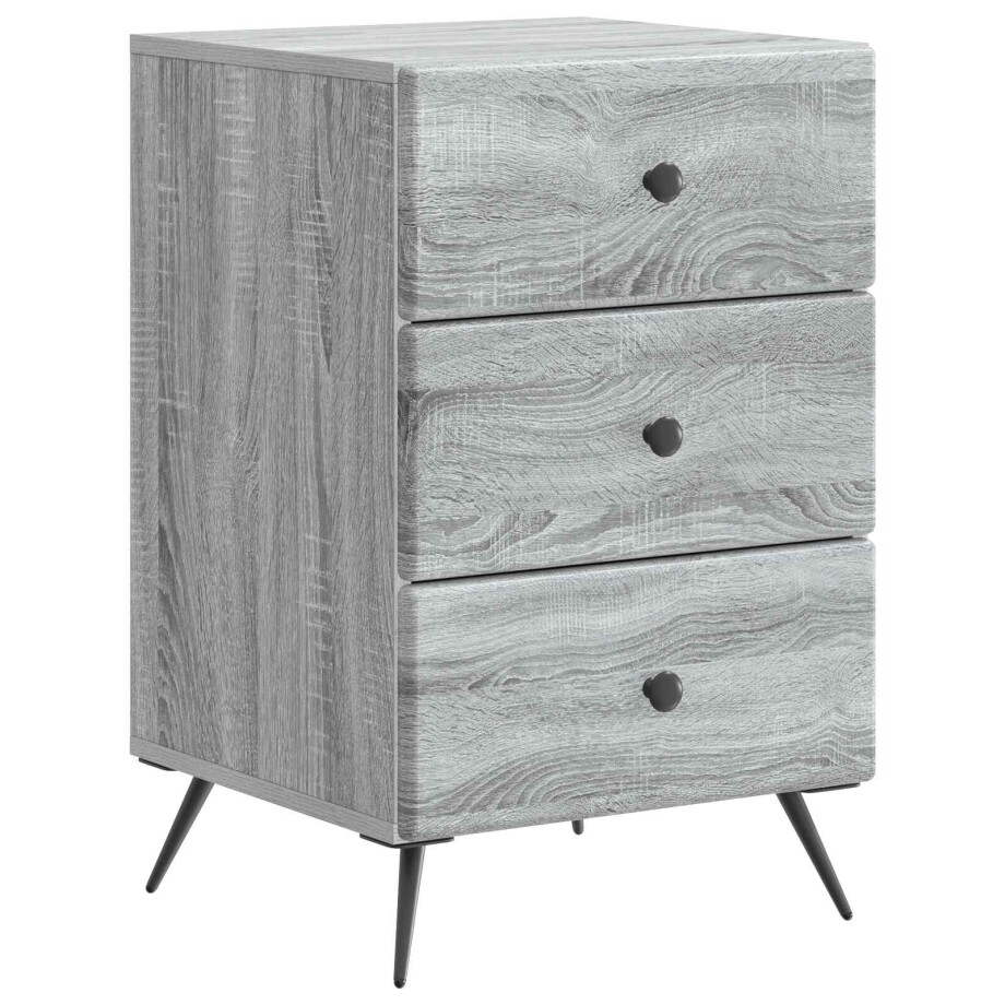vidaXL Nachtkastje Grijs sonoma 43 x 41 x 66,5 cm Bewerkt hout afbeelding 1