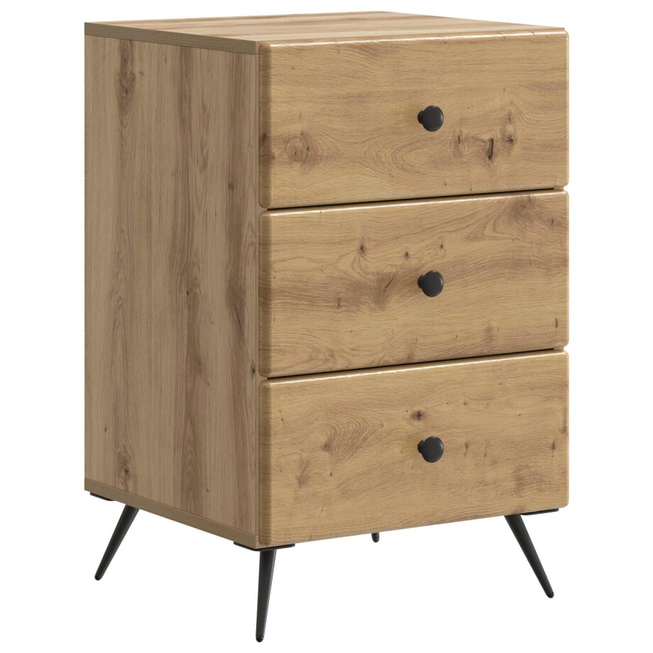 vidaXL Nachtkastje Artisanaal eiken 43 x 41 x 66,5 cm Bewerkt hout afbeelding 1