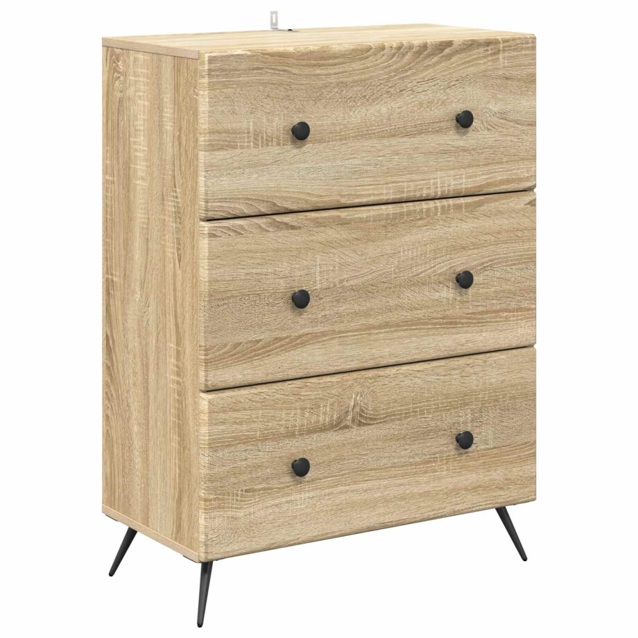 vidaXL Ladenkast Sonoma Eiken 66 x 34,5 x 90 cm Bewerkt hout afbeelding 1