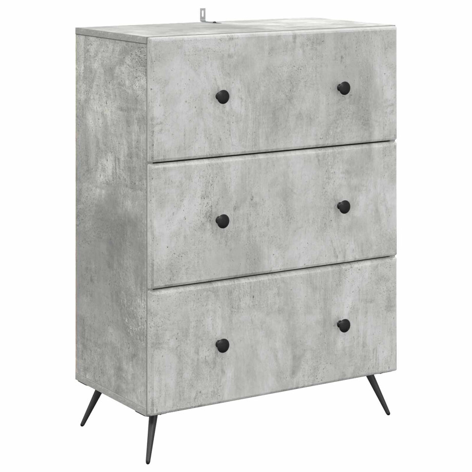 vidaXL Ladenkast Betongrijs 66 x 34,5 x 90 cm Bewerkt hout afbeelding 1