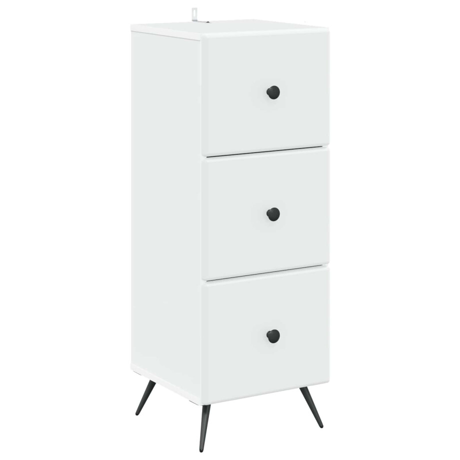 vidaXL Ladenkast Wit 33 x 34,5 x 90 cm Bewerkt hout afbeelding 1