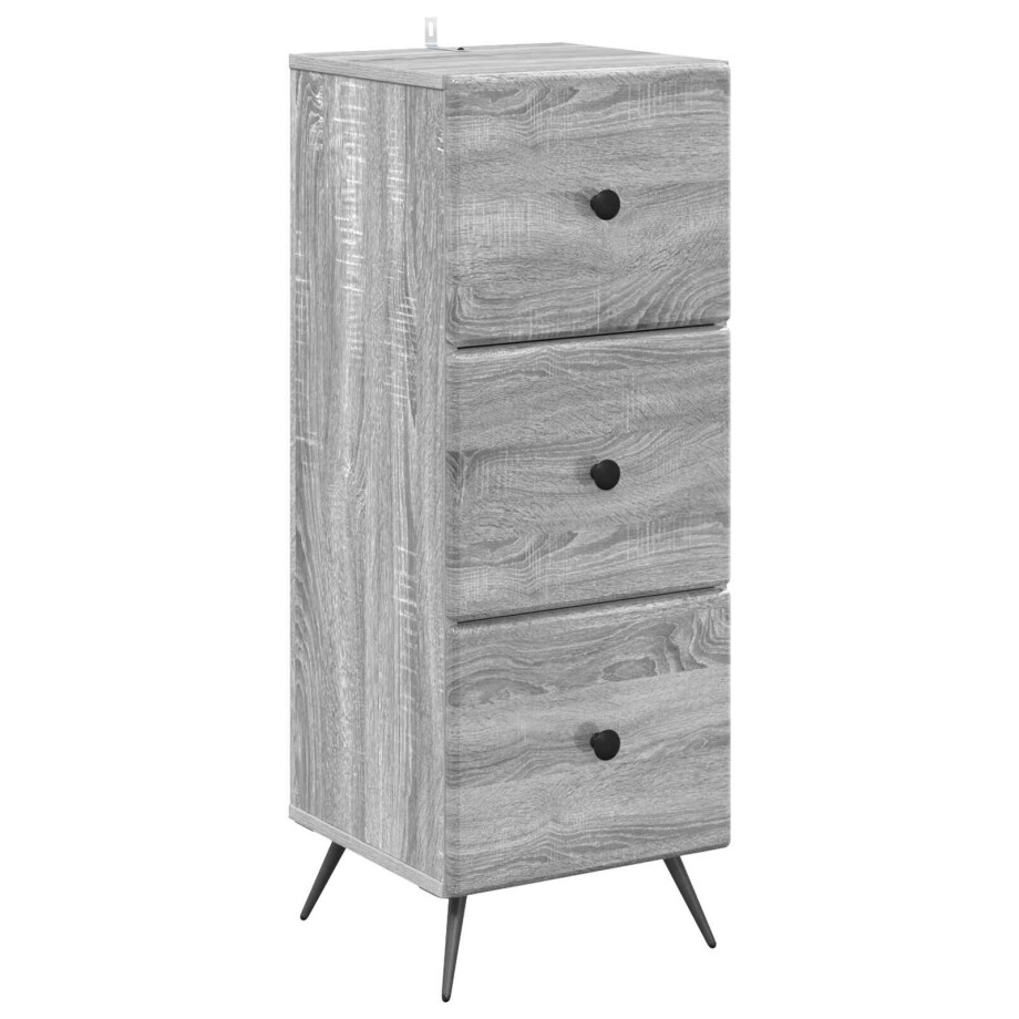 vidaXL Ladenkast Grijs sonoma 33 x 34,5 x 90 cm Bewerkt hout afbeelding 1