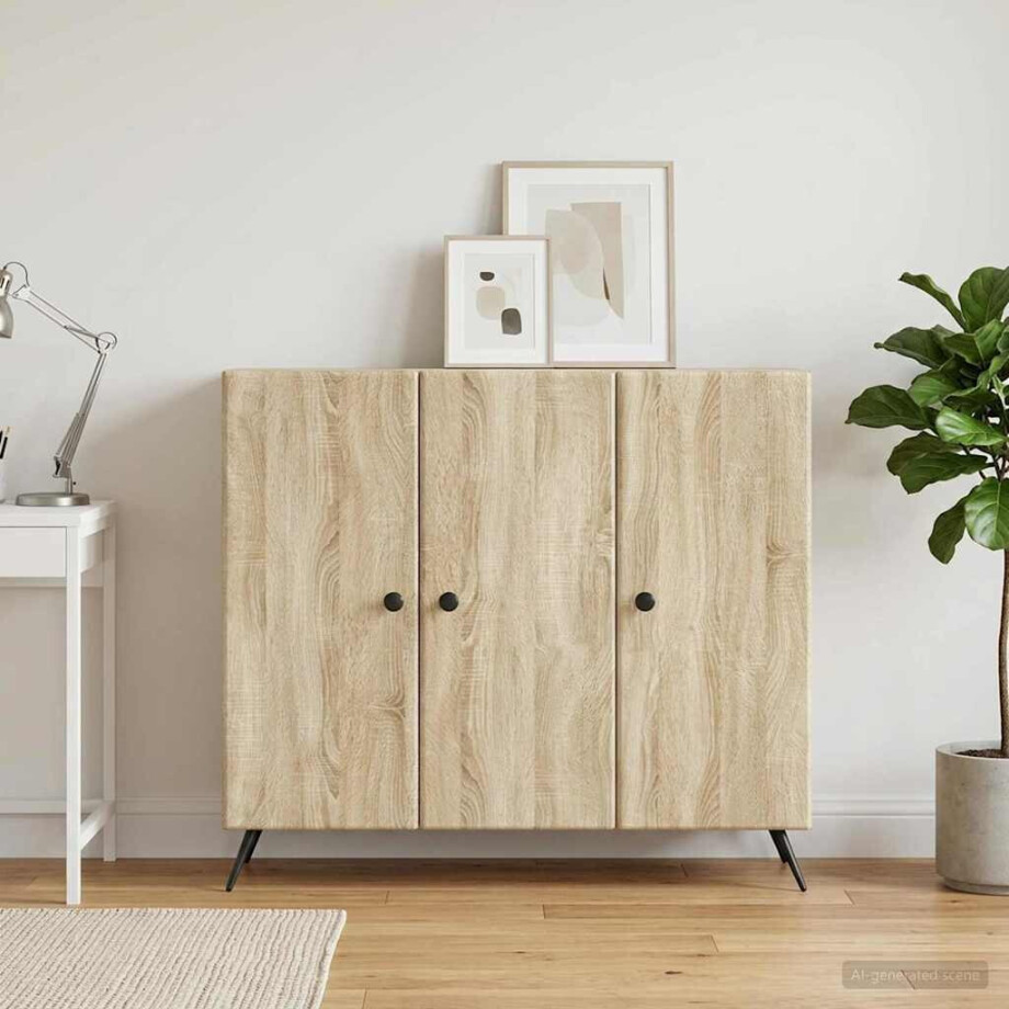 vidaXL Dressoir Sonoma Eiken 89 x 34,5 x 80 cm Bewerkt hout vidaXL Dressoir Sonoma Eiken 89 x 34,5 x 80 cm Bewerkt hout afbeelding 1