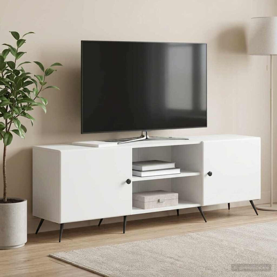 vidaXL TV-kast Wit 150 x 31 x 50 cm Bewerkt hout afbeelding 1