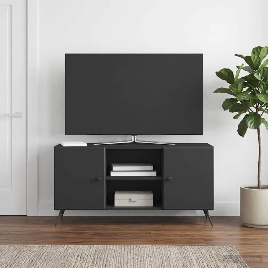 vidaXL TV-kast Zwart 102 x 34,5 x 50 cm Bewerkt hout vidaXL TV-kast Zwart 102 x 34,5 x 50 cm Bewerkt hout afbeelding 1