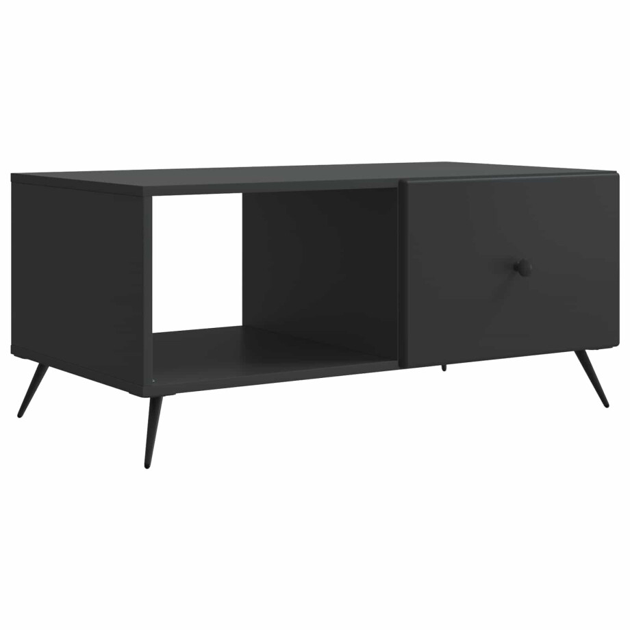 vidaXL Salontafel Zwart 90 x 50 x 40 cm Bewerkt hout afbeelding 1