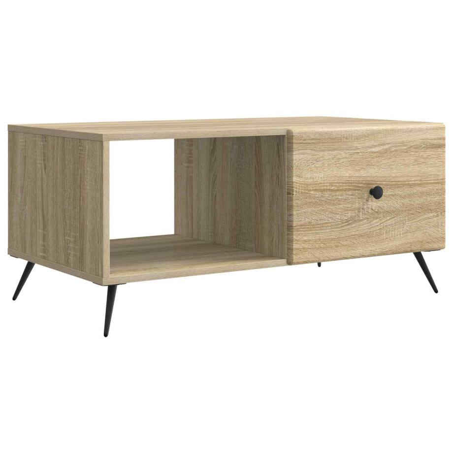 vidaXL Salontafel Sonoma Eiken 90 x 50 x 40 cm Bewerkt hout afbeelding 1