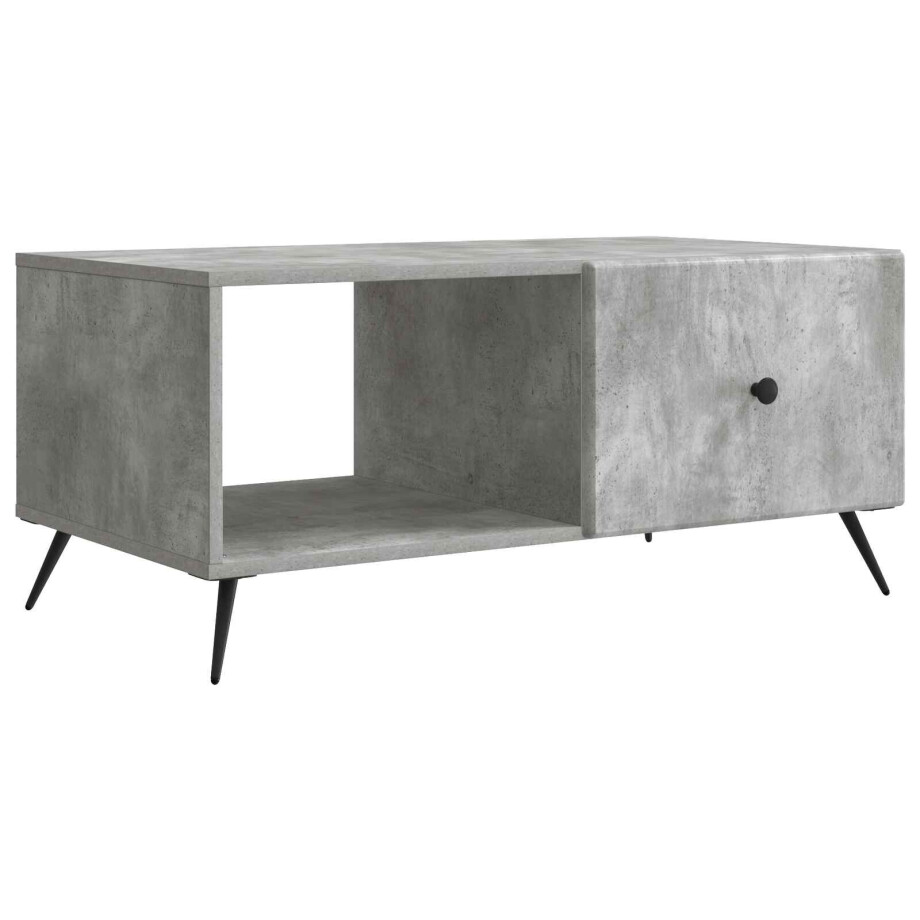 vidaXL Salontafel Betongrijs 90 x 50 x 40 cm Bewerkt hout afbeelding 1