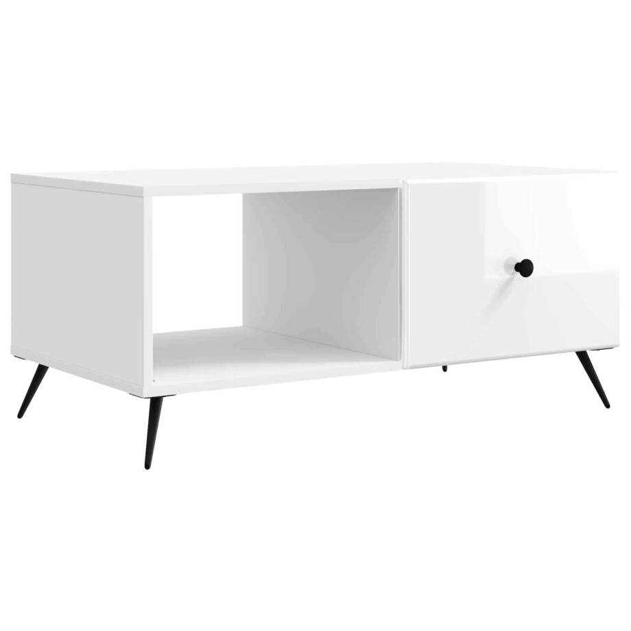 vidaXL Salontafel Hoogglans Wit 90 x 50 x 40 cm Bewerkt hout vidaXL Salontafel Hoogglans Wit 90 x 50 x 40 cm Bewerkt hout afbeelding 1