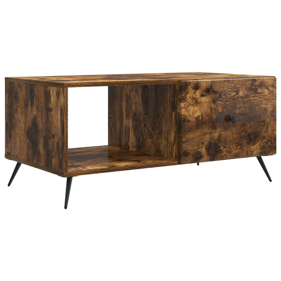 vidaXL Salontafel Gerookt eiken 90 x 50 x 40 cm Bewerkt hout vidaXL Salontafel Gerookt eiken 90 x 50 x 40 cm Bewerkt hout afbeelding 1