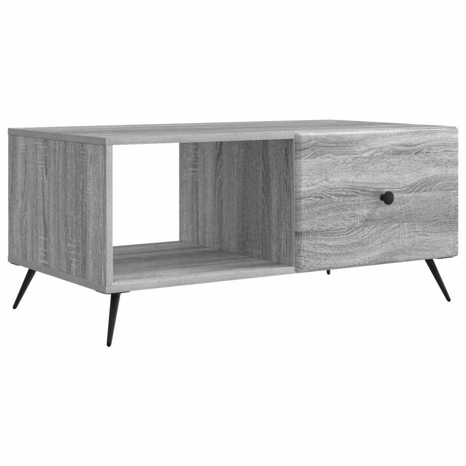 vidaXL Salontafel Grijs sonoma 90 x 50 x 40 cm Bewerkt hout afbeelding 1