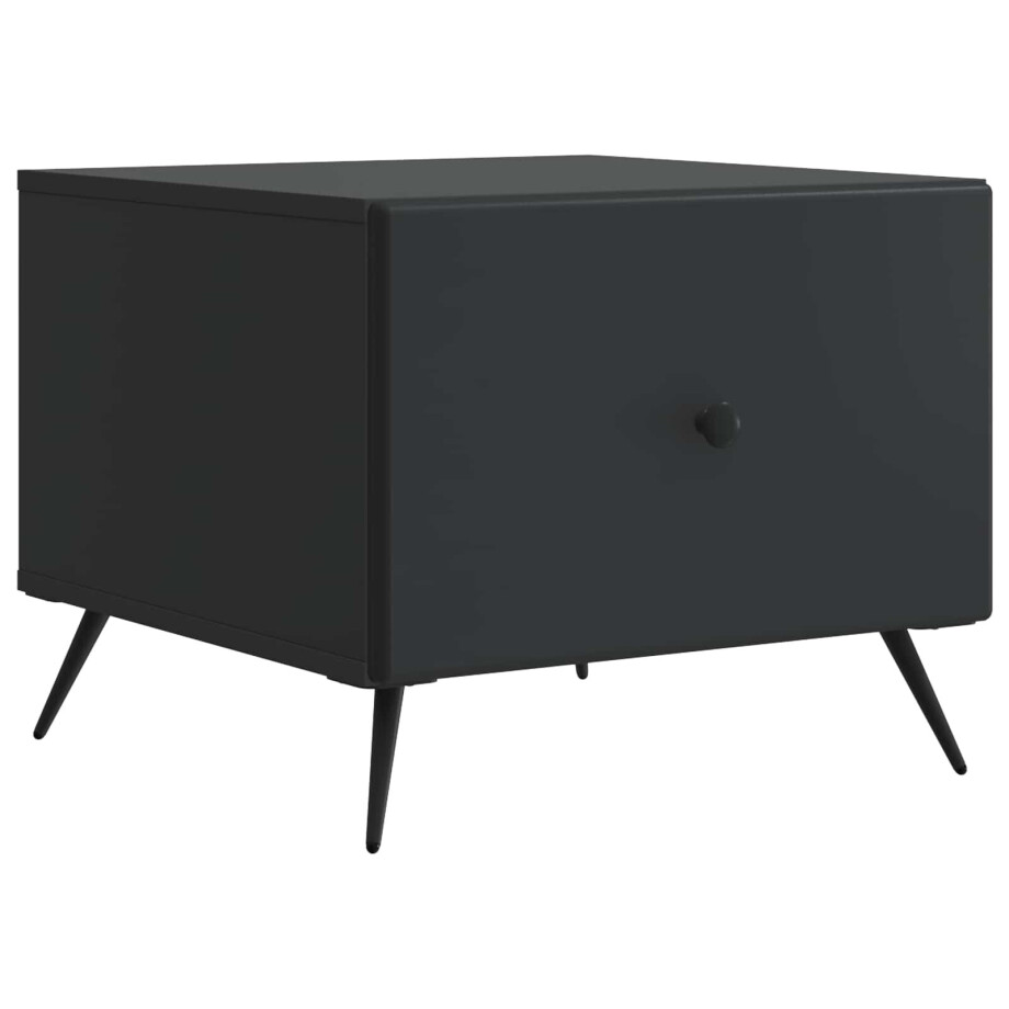 vidaXL Salontafel met lade Zwart 49 x 50 x 40 cm Bewerkt hout vidaXL Salontafel met lade Zwart 49 x 50 x 40 cm Bewerkt hout afbeelding 1